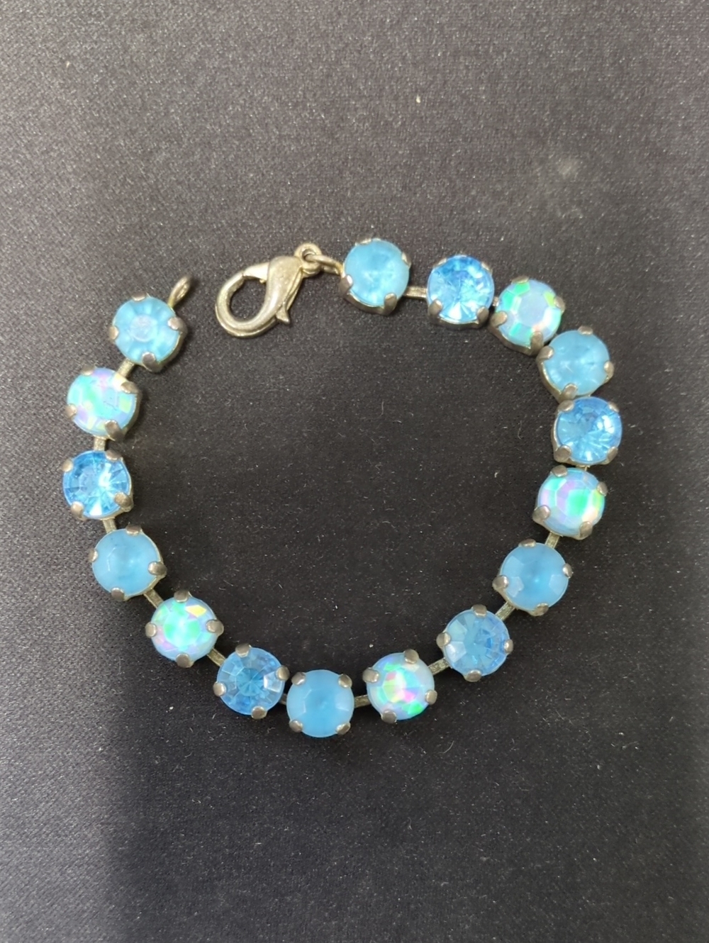 Blue Opalescent Crystal Tennis Bracelet - Women Jewelry